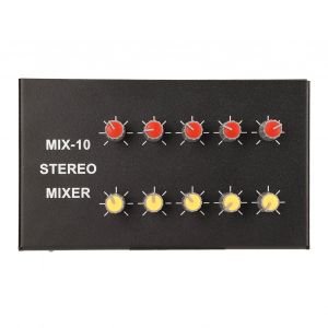 Mixeur stereo professionnel 2 entrees 10 sorties interface 3,5 mm console de mixage audio numerique pour enregistrement et streaming en direct - Neuf