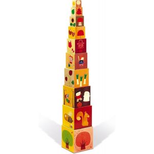 KAL-- Pyramide Carrée Les 4 Saisons - Cubes À Empiler - Jouet D'Éveil Manipulation - Dès 1 An, J02917, Autres, Unique - Neuf
