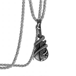 Accessoires Transfrontaliers Approvisionnement Hommes Ornement Personnalité Punk & Rock Collier Acier Inoxydable Python Guitare Pendentif - Neuf
