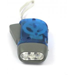 Lampe Torche À Dynamo À 3 Led À Remonter À La Main, Pour Voyage, Urgence, Camping, Escalade, Randonnée (Bleu) - Neuf