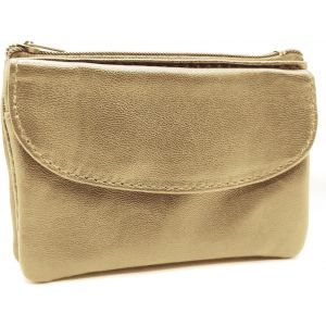 TRAHOO-- Portefeuille Homme - Porte Monnaie - Multi Poches - Fermeture &eacute;claire - en Cuir v&eacute;ritable - Classique compl&egrave;t (Taupe) - Neuf