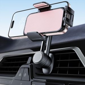 Support Telephone Voiture Porte T&eacute;l&eacute;phone: [360&deg; Rotation & Op&eacute;ration &agrave; Une Main] Porte Smartphone Voiture Bouche D'a&eacute;ration Socles de T&eacute;l&eacute;phone Portable Automobile-Rose - Neuf