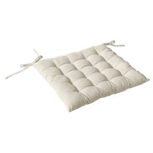 Galette De Chaise Piqu&eacute;e 16 Points En Coton Et Nouettes - Neuf