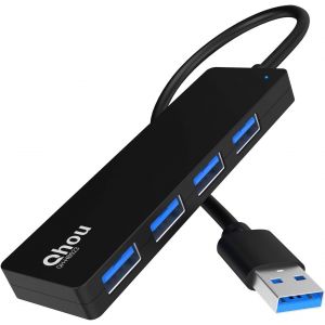 NAERYUT-4 Ports Usb 3.0 Hub Ultra Slim Transport Haute Vitesse Adaptateur Hub Usb 4 En 1 Avec 4 Ports Usb 3.0 Pour Macbook Pro/Air,Ipad Pro/Air,Surface Go,Xps,Pixelbook Et Plus D'Appareils Tpye A - Neuf