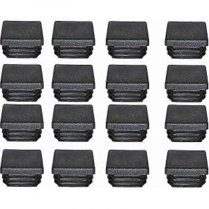 Bouchon En Plastique 40x40mm Noir Tube Carr&eacute; Capuchon D'extr&eacute;mit&eacute; En Plastique Bouchons D'obturation Pour Pieds De Meubles De Trampoline 16pcs - Neuf