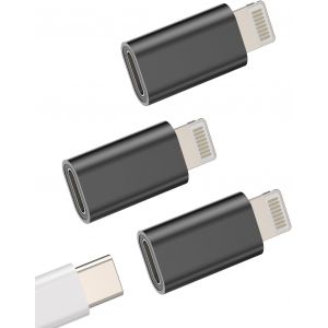 Adaptateur Lightning Vers Usb C(Lot De 3)Prise Usbc Femelle Iphone M&acirc;le Convertisseur Type Jack Chargeur Cable Pour Apple 14 13 12 11 Pro Max Mini 7 8 Plus X Se Ipad Air Charger Port C&acirc;ble Connecteur - Neuf