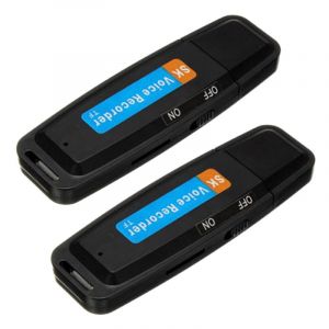 Mini enregistreur Audio numérique u-disk, 2 pièces, clé USB 3.0, Support Maximum 32 go, carte mémoire noire - Neuf