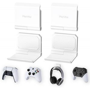 Support Pour Ps5 Mural,4 Pcs Fold Support Manette Casque Pour Ps5 Pour Ps4 Support Pliable Pour Xbox Series X S/Switch Pro,Support Pour Xbox Wireless Headset,Pour Pulse 3d Casque-Blanc - Neuf