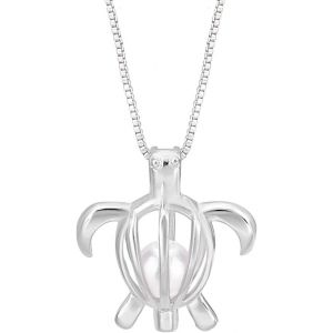Kal-Collier Cage À Perles En Argent Sterling 925 Collier Avec Pendentif En Cage En Perles D'eau Douce Naturelles De 5mm Pour La Fabrication De Bijoux - Neuf