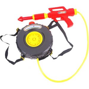 Kal-- Pistolet À Eau En Forme De Roue Sac À Dos - Jeu De Plein Air - 044612 - Rouge - Plastique - 38 Cm - Jouet Enfant - Jeu De Plage - Piscine - À Partir De 5 Ans - Neuf