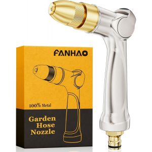 Professionnel Pistolet Arrosage, 100% Metal Avec Réglable Modes Pistolet D'Arrosage Haute Pression, Valve Marche/Arrêt À Régler Avec Le Pouce Pour Pelouses, Voitures Et Des Animaux - Neuf