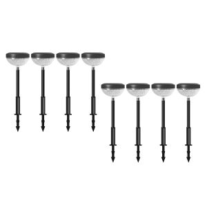 Lot De 8 Lampes Solaires Led &Agrave; Changement De Couleur Pour Jardin Ext&eacute;rieur, R&eacute;sistantes &Agrave; L'eau, Pour All&eacute;es Et Chemins. - Neuf