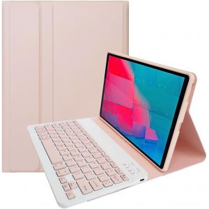 Étui Clavier Pour Tablette Lenovo Tab M10 Plus 10,3 Pouces Fhd (Tb-X606f/Tb-X606x) / K10 (Tb-X6c6), Coque Intelligente Avec Clavier Bluetooth Sans Fil Amovible Magnétique Qwerty, Rose - Neuf