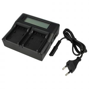 vhbw Chargeur double compatible avec Sony HDR-XR200(VE), HDR-XR200, HDR-XR160E cam&eacute;ra cam&eacute;scope action-cam + &eacute;cran LED + t&eacute;moin de charge 5 V - Neuf