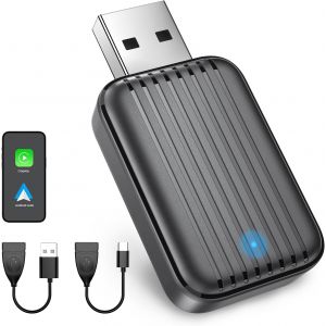 Adaptateur Sans Fil Carplay-Connexion Sans Fil Pour Iphone & Android,Usb C/A Plug & Play,Compatible Avec Ios 10+ Et Voitures Avec Wired Carplay/Android Auto,Mini & Stable - Neuf