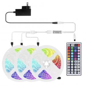 HJLIAN Kit de bande lumineuse magique flexible RVB a sept couleurs avec telecommande infrarouge et prise US 110 V - Neuf