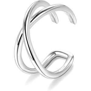 Kal-Boucles D'oreilles Manchette En Argent Sterling 925 Cz Boucles D'oreilles Manchette En Cartilage Helix Non Perçantes Boucles D'oreilles Manchettes Conques Pour Femmes - Neuf
