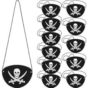 Feutre Noir Pirate Bandeau Sur L'?il, Du Crâne, Des Yeux Patch Pour Halloween Et De Noël (12 Pièces) - Neuf