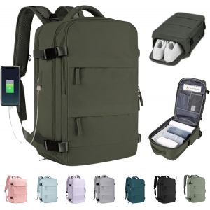 LETNERNY-Sac À Dos De Voyage Pour Femme, Sac À Dos Pour Homme, Sac À Dos Imperméable Et Anti-Rayures, Sac À Dos Pour Ordinateur Portable Jusqu'À 15 Pouces, Sac À Dos Avec Port Usb, Sac À Dos - Neuf