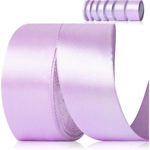 Ruban De Satin Violet 40 Mm X 22 M - Ruban Cadeau De Mariage - En Polyester - Pour Travaux Manuels, Décoration, Emballage Cadeau, Anniversaire, Bricolage - Neuf