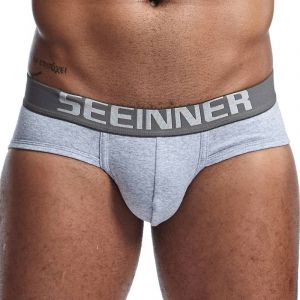 Offre Sp&eacute;ciale Hommes Sous-V&ecirc;tements Slips Coton Respirant M&acirc;le Culottes Cueca Tanga U Poche Confortable Cale&ccedil;on Slip Homme.Se602 Gray.L - Neuf