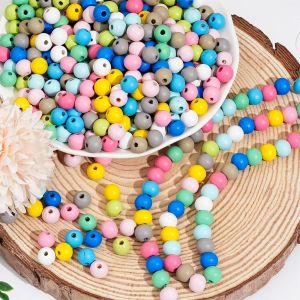 Lot De 550 Perles En Bois Avec Trou-Pour La Fabrication De Bijoux Diy-0,8,1,1,2 Cm - Neuf