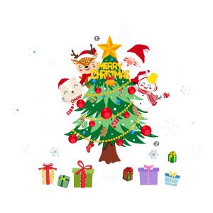 Autocollant de vitre, 30*60cm, arbre de No&euml;l, flocons de neige, des cadeaux - Neuf