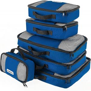 Packing Cubes Lot De 6 Sacs De Voyage Durables Et L&eacute;gers Pour Val S  Comprend 1 Xl, 2 L, 2 M, 1 S  Disponible En 8 Couleurs &Eacute;l&eacute;gantes  Bleu Nuit - Neuf