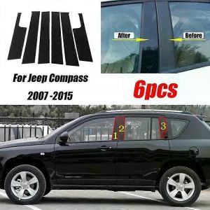 Fit Pour Jeep Compass 2007-2012 2013 2014 2015 Brillant Paino Noir Pilier Poteaux Porte Vitre Latérale Décor Colonne B C Autocollant Couverture - Neuf