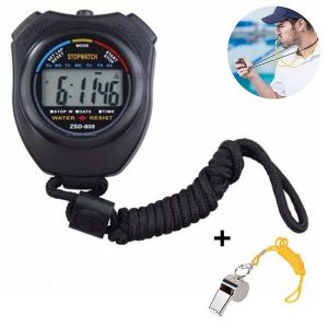 Chronomètre Numérique Polyvalent Pour Le Sport - Fonction Muet, Grand Écran, Rechargeable, Avec Sifflet Et Cordon Pour Entraîneurs Et Athlètes - Neuf