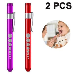 Lot De 2 Lampes Led En Alliage D'aluminium Durable, Compactes Pour Un Usage Quotidien Et Les Examens M&eacute;dicaux, Couleurs Assorties - Neuf