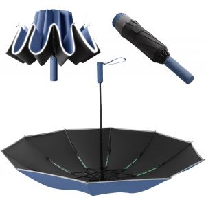 ERSHI-Parapluie anti-tempête Parapluie de poche résistant aux intempéries automatique 50 + 99% protection UV ouverture pliable tai[1144] - Neuf