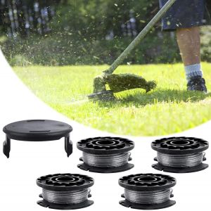 Lot de 4 bobines de fil pour coupe-bordure,F016800569,compatible avec Bosch ¿1,60 mm 4,0 m,pour Bosch ART 23 SL/ART 26 SL et 1 capuchon de rechange F016F04557 - Neuf