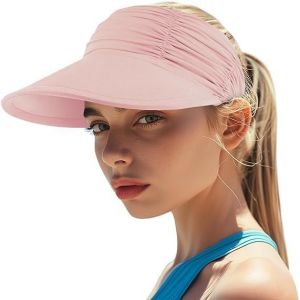 Kal-Casquette Visière Chapeau Pare Soleil Femme - Large Bord - Protection Uv Upf 50+ Chapeau De Plage Pliable - Séchage Rapide - Protection Solaire - Casquette De Sport De Plage - Neuf