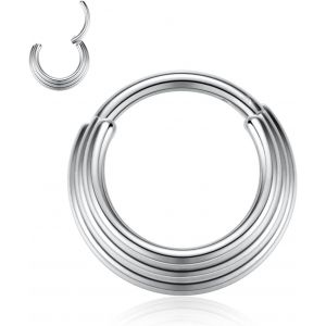 Nbgcm-Piercing Nez Piercing Anneaux Triple Empilé Piercing Tragus Helix Conch Piercing Septum Piercing Nombril Piercing Labret Levre Acier Chirurgical 16g - Neuf