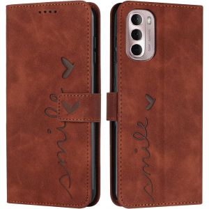 KAL-Coque Pour Moto G Stylus 5G 2022 - &Eacute;tui Housse En Cuir Pu, Magnetique Flip Avec Pochette De Portefeuille, Protection (#Marron) - Neuf