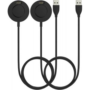 2pcs Chargeur Compatible Avec Garmin Fenix 7/7s/7x/6/6s/6x Pro/5/5s/5x/Vivoactive 3/4/4s/Forerunner 45/55/245/745/945/Venu 2/2s/2 Plus/Sq/Instinct,Station De Charge Avec C&acirc;ble De Donn&eacute;es Usb,Noir - Neuf