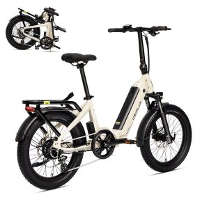 V&eacute;lo &Eacute;lectrique Pliable Deruiz Peridot Ebike 25km/H, Autonomie 143km Moteur 250w,Batterie 500wh, 8 Vitesses Vtt &Eacute;lectrique Fat Bike - Neuf