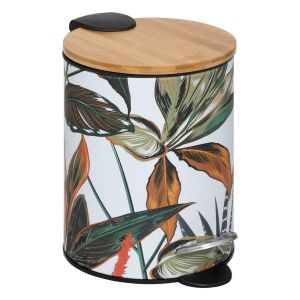 Mevronisshop-Five - Poubelle En M&eacute;tal Et Bambou Soft Close 3 L D&eacute;co Palawan - Neuf