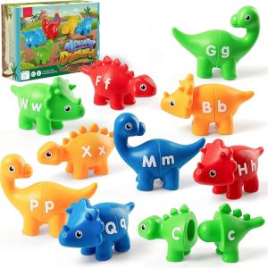 JGD-Jouets Dinosaures pour Enfants 3-5 Ans, Jouets d&iquest;Apprentissage de l&iquest;Alphabet, Puzzle Montessori ABC Majuscules et Minuscules, Jeux d&iquest;Association &Eacute;ducatifs pour Filles et Gar&ccedil;ons - Neuf