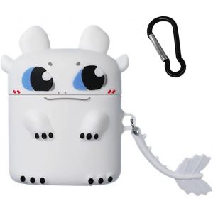 Etui en Silicone de Dessin Anim&eacute; 3D pour Airpods 1,D&eacute;mon de la Nuit Mignon Apparence Cr&eacute;ative Kawaii &eacute;tancheAntichoc pour Airpod Bo&icirc;tier de Charge Etui de Protection avec Porte-Cl&eacute;s(Blanc) - Neuf