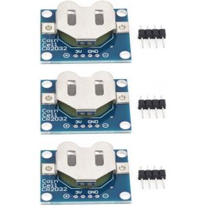 KGABERY-Module De Support De Pile Bouton 3Pcs,Panneau De Montage De Pile Bouton,Module Dee Support Électrique,Accessoires Électriques,Avec Port De Broche De De 2,54 Mm,Pour Pile - Neuf