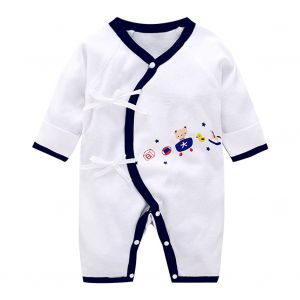 Pyjama A Manches Longues Pour Bebe Et Enfant En Bas Age, Imprime Ours (Bande Noire, 52 Cm) - Neuf