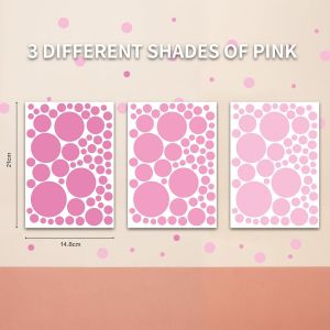 Sticker Mural Pour Chambre D'enfant,186 Autocollants Muraux &Agrave; Pois Pour Fille,Gar&ccedil;on,Enfant Et B&eacute;b&eacute; - D&eacute;coration De Chambre De B&eacute;b&eacute; (Rose) - Neuf