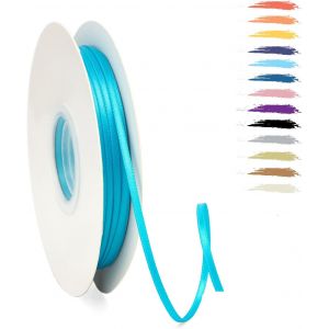 3mm Paon Bleu Fin Ruban Satin Pour Emballage Des Cadeaux,95 M&egrave;tres Polyester Rubans Pour Bouquets,Ballon,Couture,N?uds,G&acirc;teau,Satin Ruban Roll Pour D&eacute;coration De Mariage/Anniversaire/No&euml;l/F&ecirc;te - Neuf