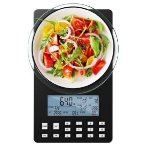 NouvelHorizonstore-Balance alimentaire avec Calculatrice nutritionnelle,5KG &Eacute;chelle num&eacute;rique pour Perte de poids,Calcul des valeurs nutritives,Calorie,Pr&eacute;paration de repas,Lipides,KCAL,Glucides,Chol - Neuf