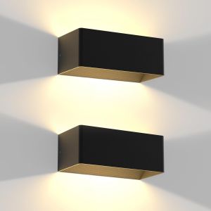 Subzonal-Applique Murale Led Int&eacute;rieur Noire - Moderne 5w Avec Lumi&egrave;re Chaude Pour Couloir - Applique &Agrave; Double &Eacute;clairage Vers Le Haut Et Vers Le Bas Pour Couloir, Salon Et Chambre &Agrave; Coucher - Lot De - Neuf