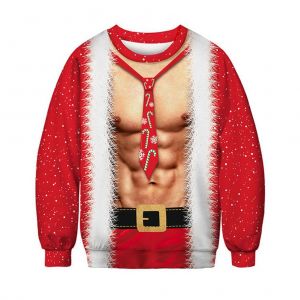 Pull De Noel Moche Pour Homme Et Femme, Impression Numerique 3d, Col Ras Du Cou, Sweat-Shirts Pour L'automne, L'hiver, Les Fetes De Noel - Neuf