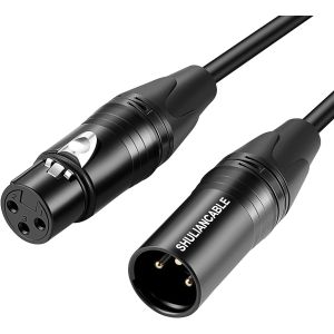 C&acirc;ble XLR,Professionnel sym&eacute;trique M&acirc;le vers Femelle Microphone Cable,Compatible avec Microphone,Table de Mixage,Cam&eacute;ra,Amplificateur,Alimentation Fant&ocirc;me,Hautparleur (5M).[J150] - Neuf