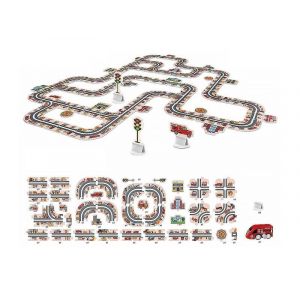 Ensemble de 44 wagons &agrave; monter soi-m&ecirc;me avec rails et panneaux pour un jeu cr&eacute;atif et un apprentissage - Neuf